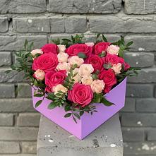 Цветочная композиция из Розы в коробке в Николаевске-на-Амуре