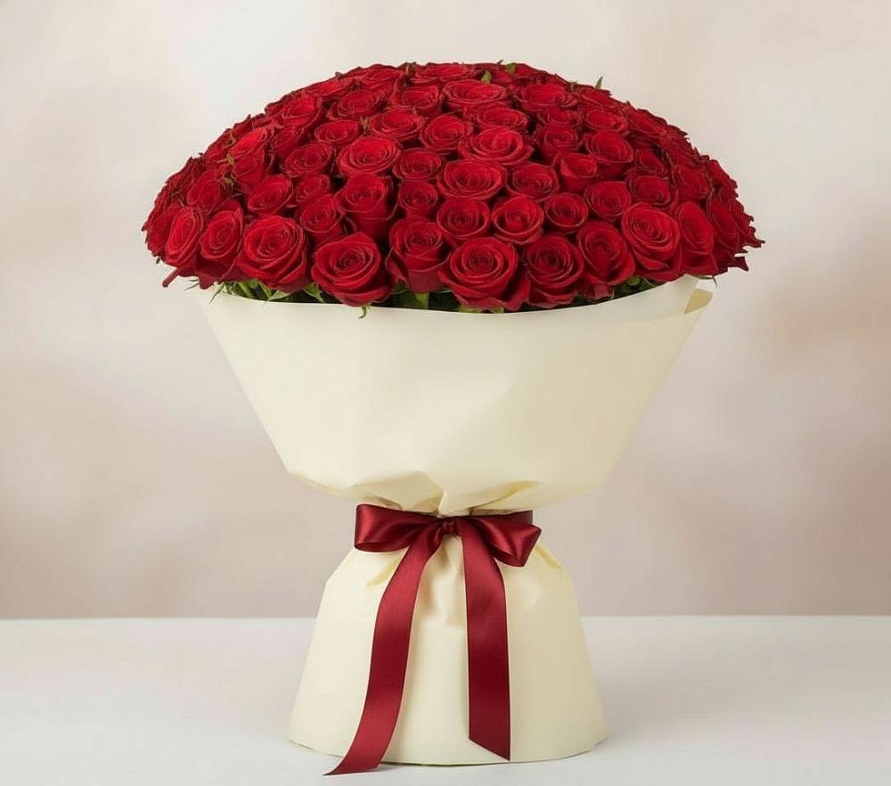 Букет 101 Красная роза Милано в Николаевске-на-Амуре