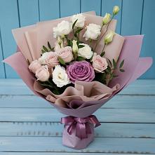 Букет цветов из:  Розы и Лизиантусы в Николаевске-на-Амуре
