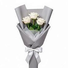 Букет 3 белые розы #REPLACE_PRED# Николаевске-на-Амуре