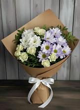 Букет цветов из:  Хризантемы и Розы в Николаевске-на-Амуре