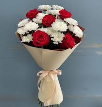 Букет цветов из:  Розы и Хризантемы в Николаевске-на-Амуре