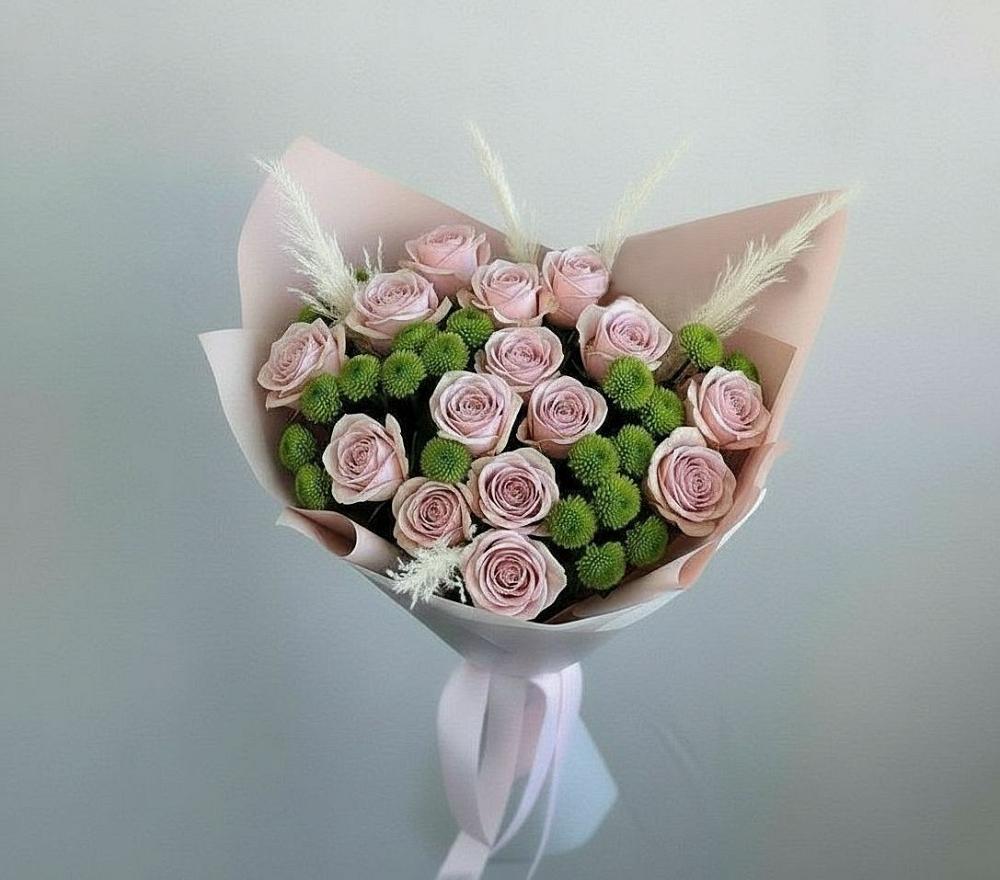 Букет цветов из: Розы и Хризантемы в Николаевске-на-Амуре