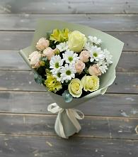 Букет цветов из:  Альстромерии, Розы и Хризантемы в Николаевске-на-Амуре