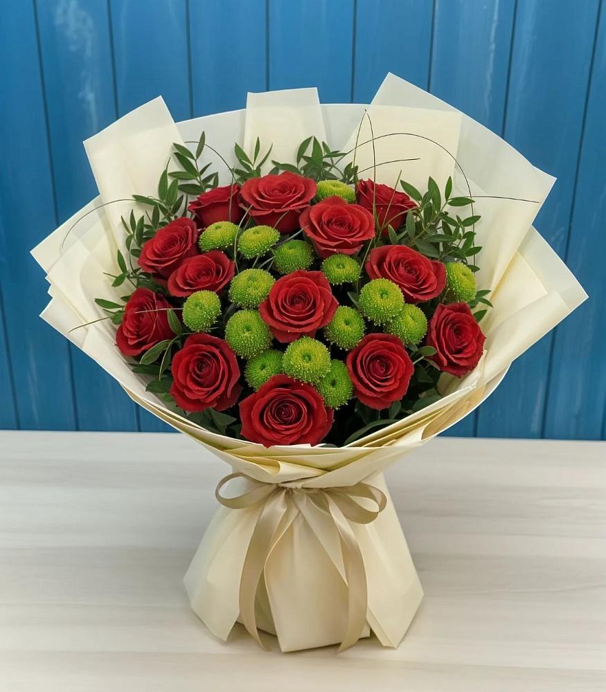 Букет цветов из: Розы и Хризантемы в Николаевске-на-Амуре