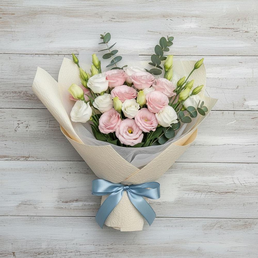 Букет цветов из: Лизиантусы в Николаевске-на-Амуре